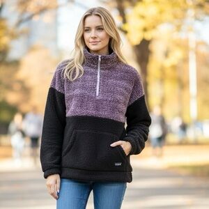 ❄️ SALE ❄️ Zip Up Fleece Purple Black NWT Med
